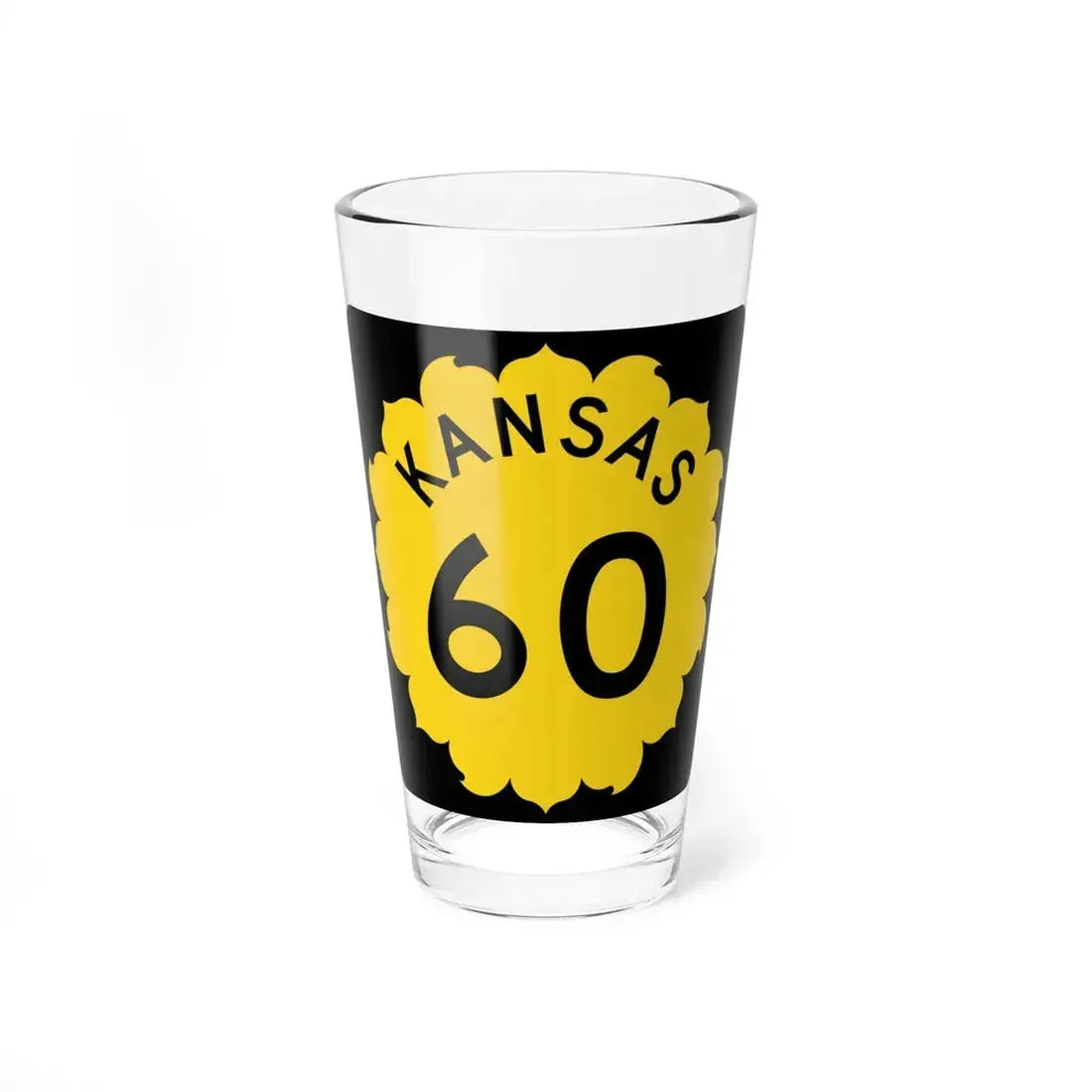 K-60 1962 (Kansas) (Road Sign) Pint Glass 16oz 16oz - Go Mug Yourself