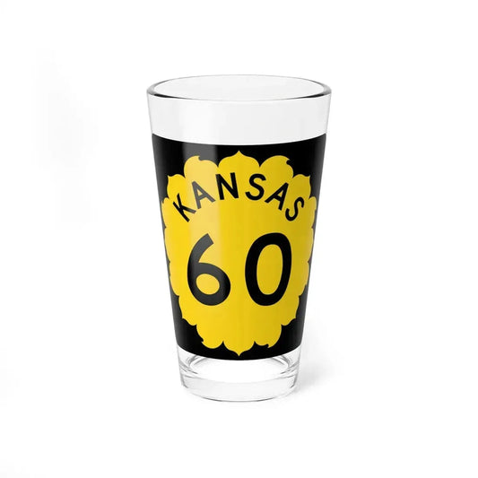 K-60 1962 (Kansas) (Road Sign) Pint Glass 16oz 16oz - Go Mug Yourself