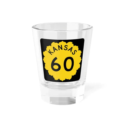 K-60 1962 (Kansas) (Road Sign) Shot Glass 1.5oz 1.5oz - Go Mug Yourself