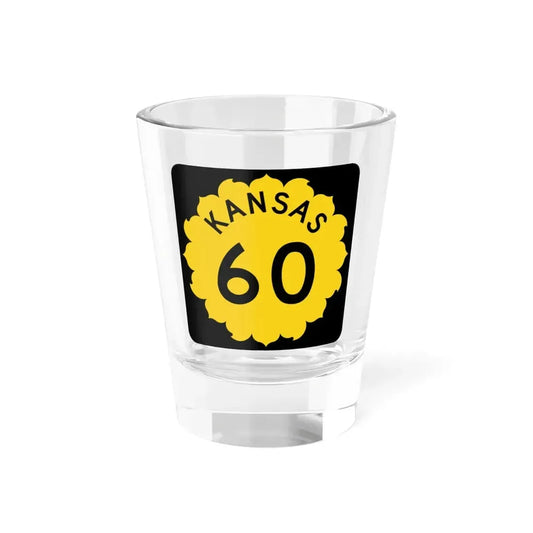 K-60 1962 (Kansas) (Road Sign) Shot Glass 1.5oz 1.5oz - Go Mug Yourself