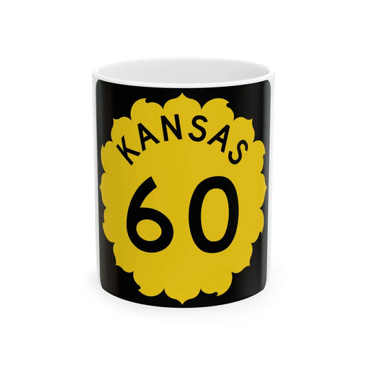 K-60 1962 (Kansas) (Road Sign) White Coffee Mug 11oz - Go Mug Yourself