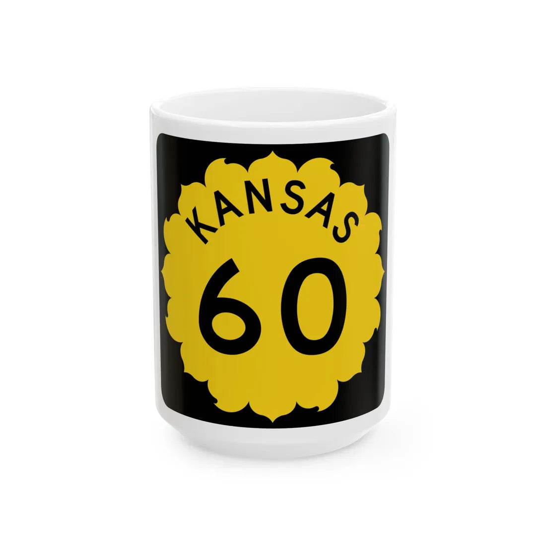 K-60 1962 (Kansas) (Road Sign) White Coffee Mug 15oz - Go Mug Yourself
