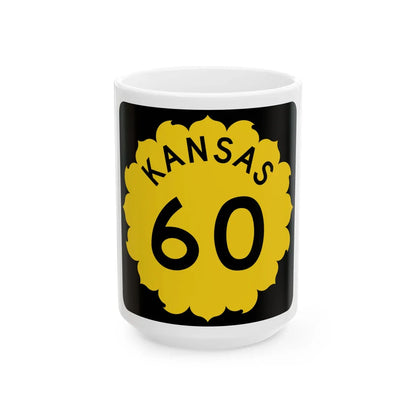 K-60 1962 (Kansas) (Road Sign) White Coffee Mug 15oz - Go Mug Yourself