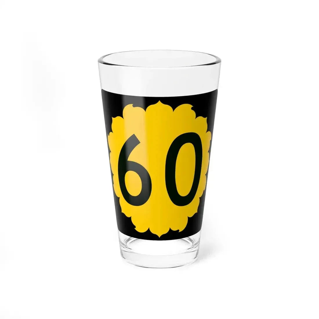 K-60 (Kansas) (Road Sign) Pint Glass 16oz 16oz - Go Mug Yourself