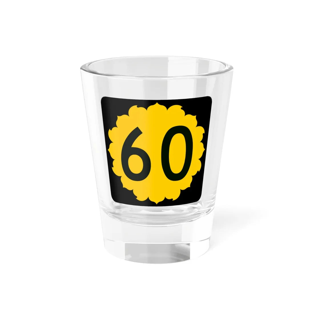 K-60 (Kansas) (Road Sign) Shot Glass 1.5oz 1.5oz - Go Mug Yourself