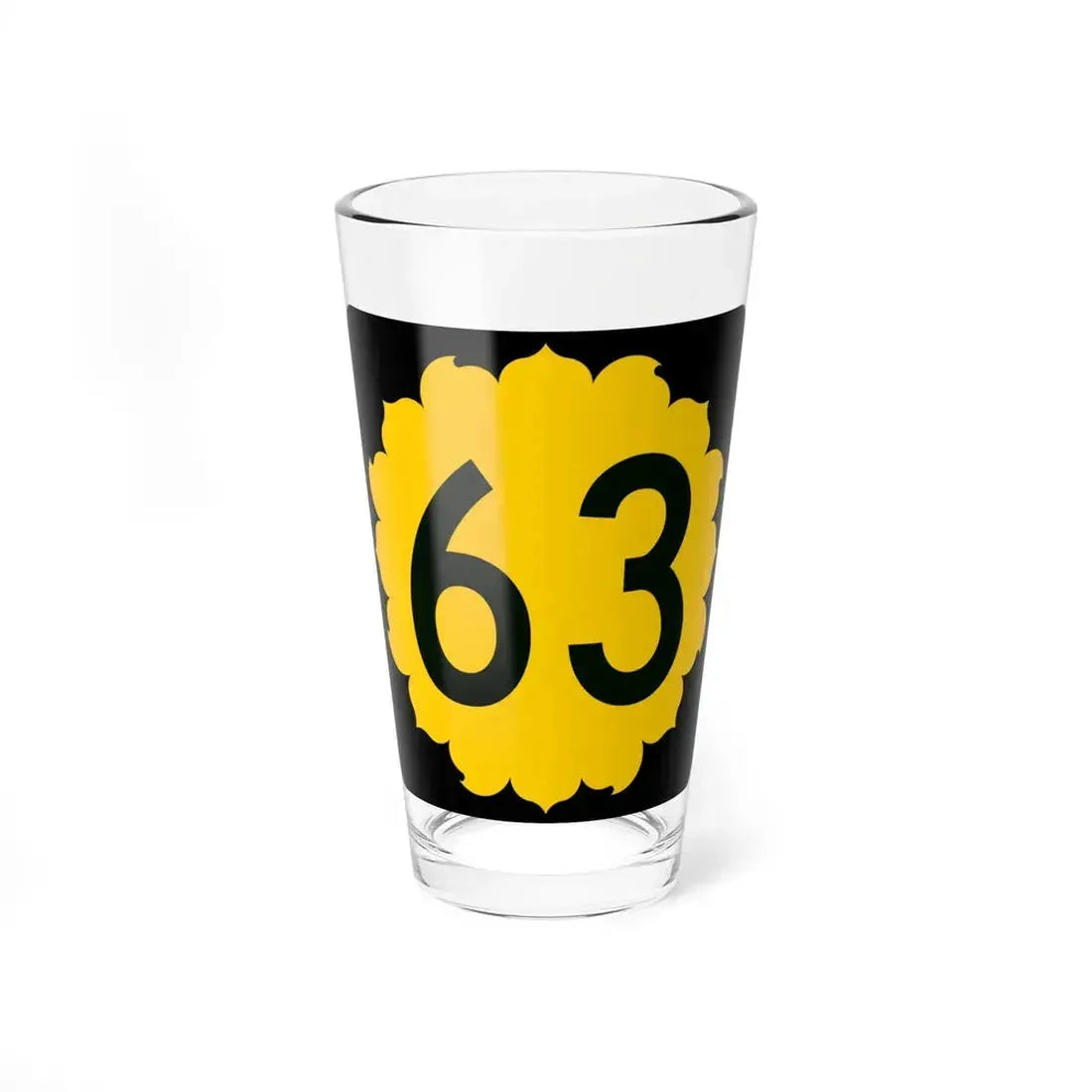 K-63 (Kansas) (Road Sign) Pint Glass 16oz 16oz - Go Mug Yourself