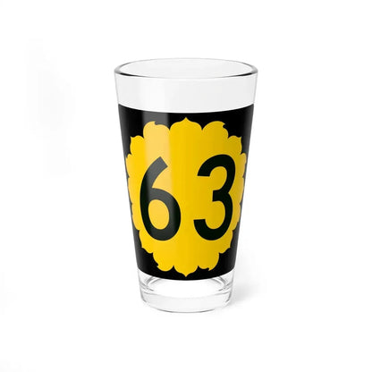 K-63 (Kansas) (Road Sign) Pint Glass 16oz 16oz - Go Mug Yourself