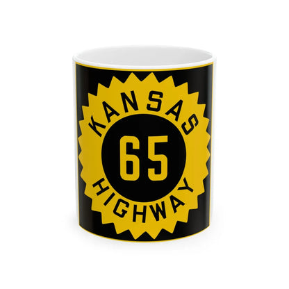 K-65 1926 (Kansas) (Road Sign) White Coffee Mug 11oz - Go Mug Yourself