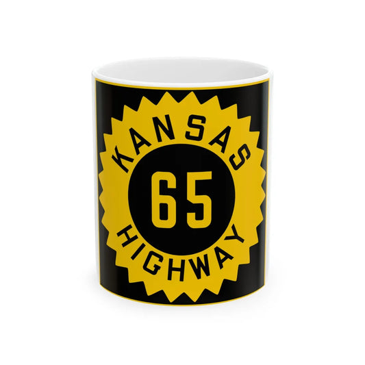 K-65 1926 (Kansas) (Road Sign) White Coffee Mug 11oz - Go Mug Yourself