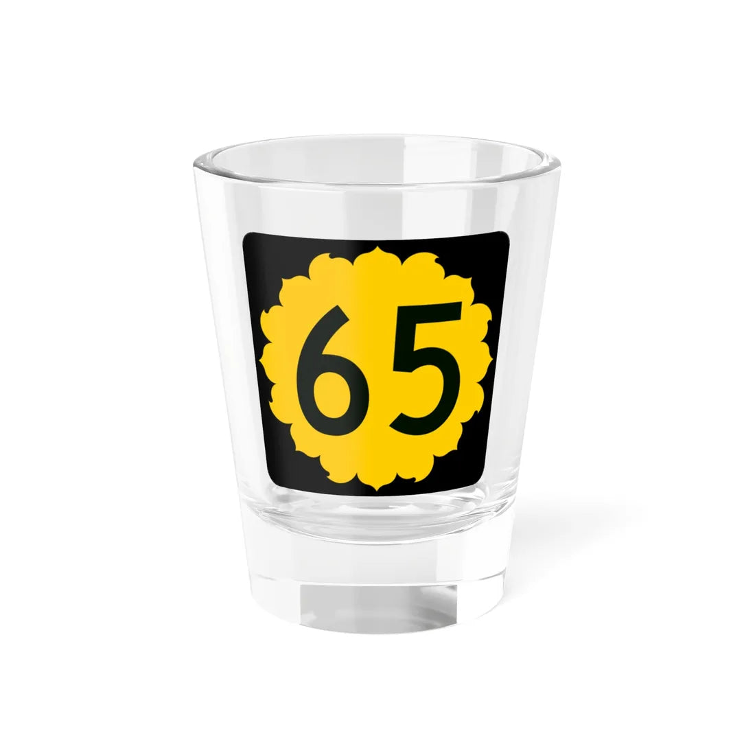 K-65 (Kansas) (Road Sign) Shot Glass 1.5oz 1.5oz - Go Mug Yourself