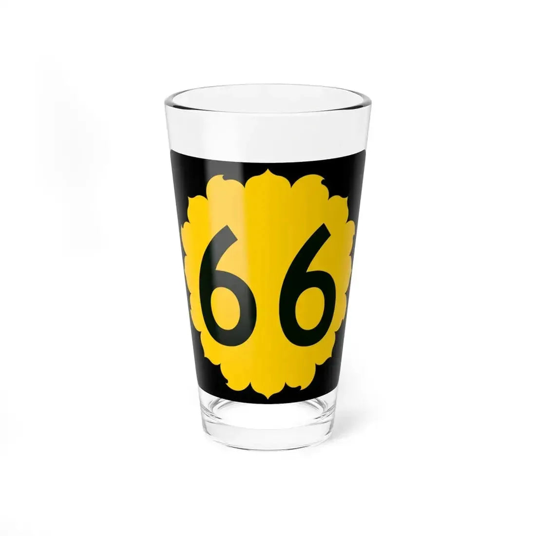 K-66 (Kansas) (Road Sign) Pint Glass 16oz 16oz - Go Mug Yourself