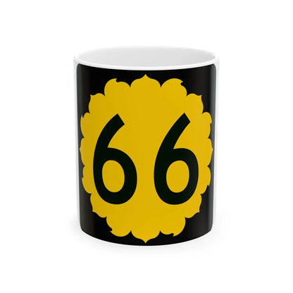 K-66 (Kansas) (Road Sign) White Coffee Mug 11oz - Go Mug Yourself