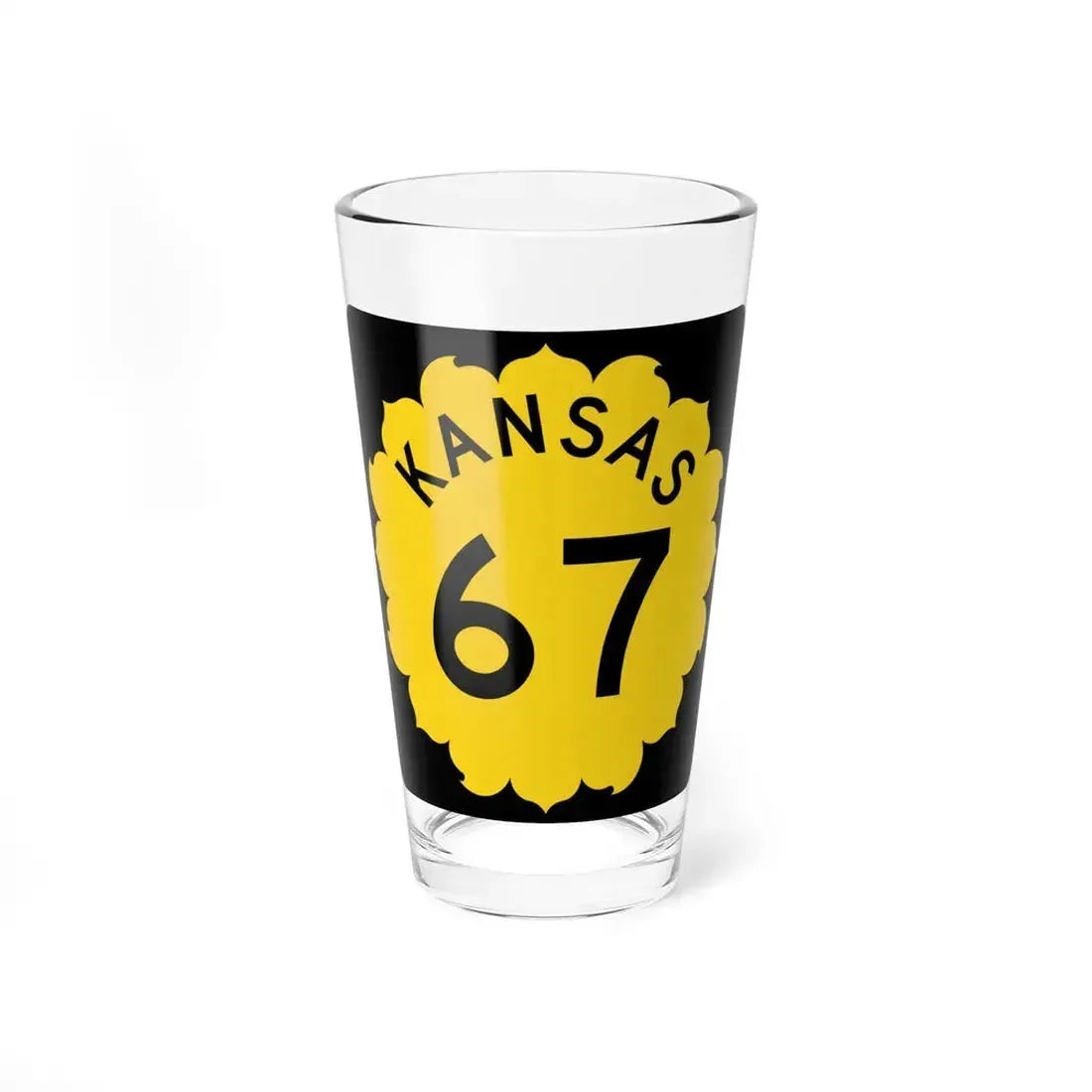 K-67 1962 (Kansas) (Road Sign) Pint Glass 16oz 16oz - Go Mug Yourself