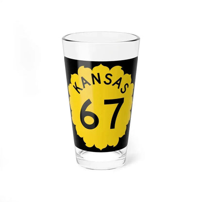 K-67 1962 (Kansas) (Road Sign) Pint Glass 16oz 16oz - Go Mug Yourself