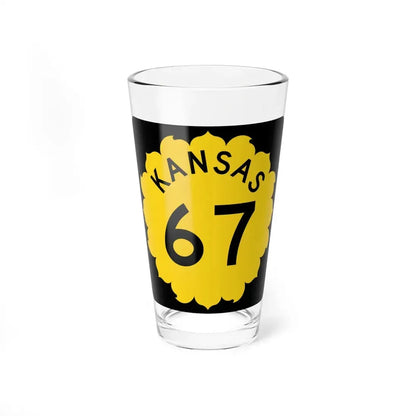 K-67 1962 (Kansas) (Road Sign) Pint Glss 16oz 16oz - Go Mug Yourself