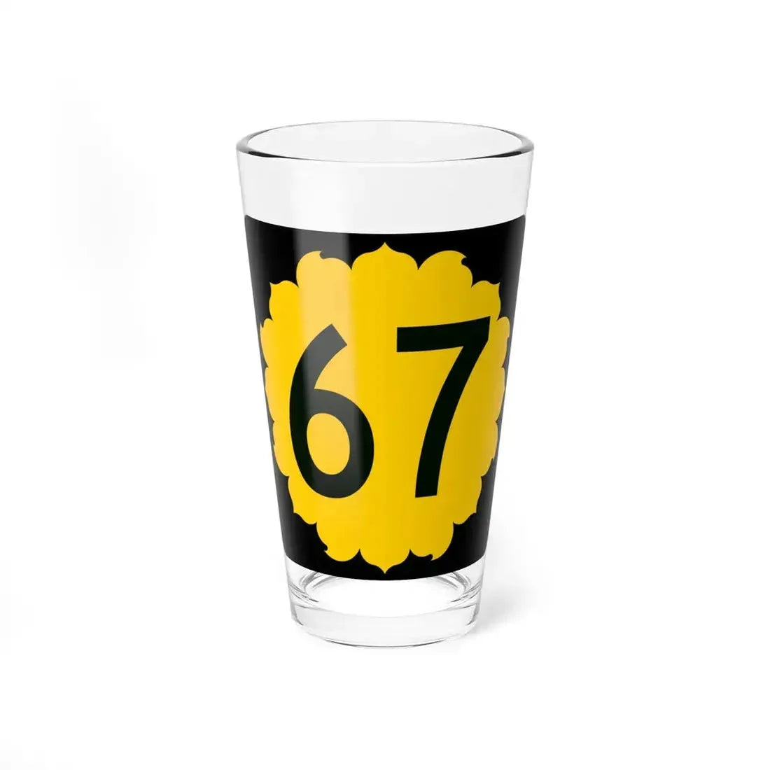 K-67 (Kansas) (Road Sign) Pint Glass 16oz 16oz - Go Mug Yourself