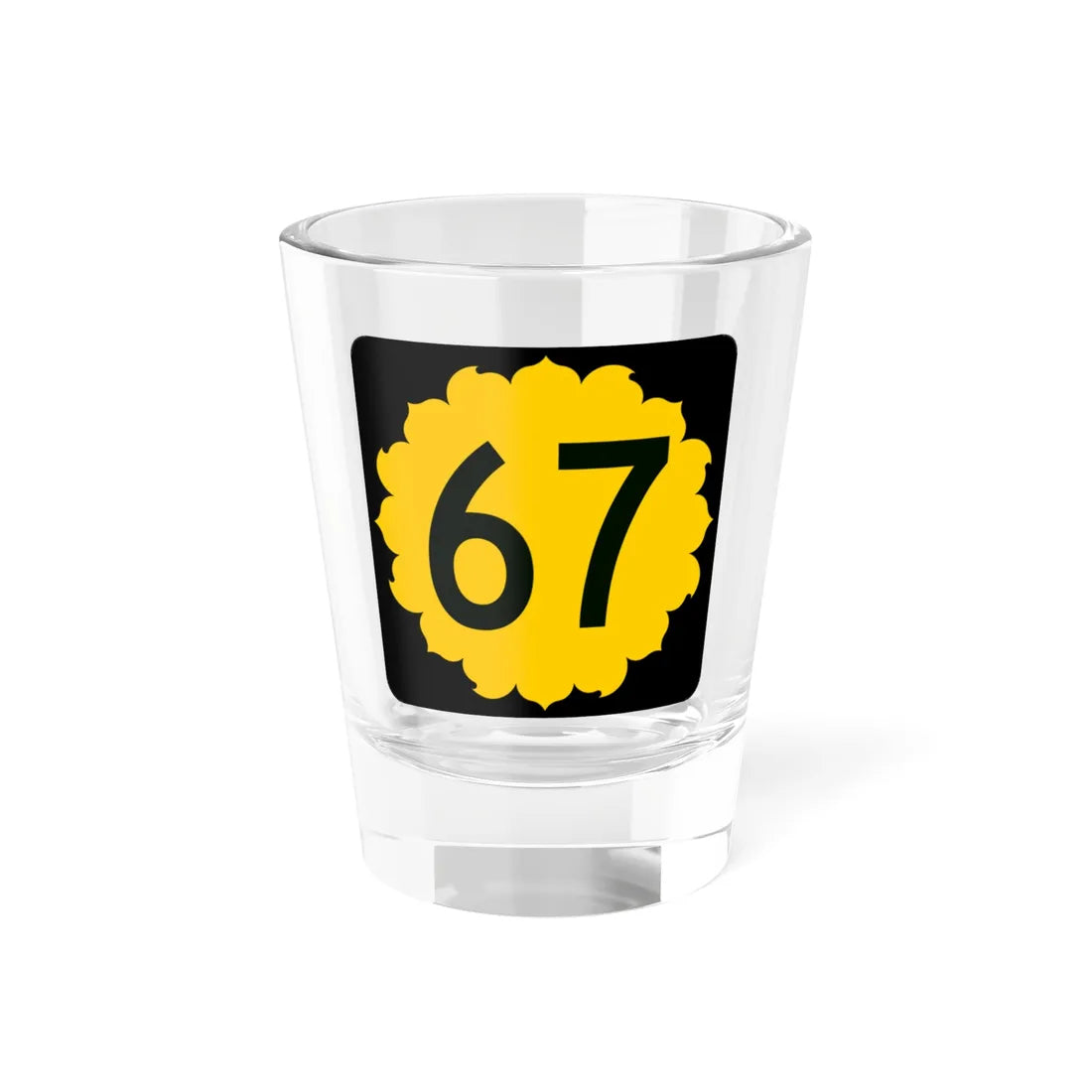 K-67 (Kansas) (Road Sign) Shot Glass 1.5oz 1.5oz - Go Mug Yourself