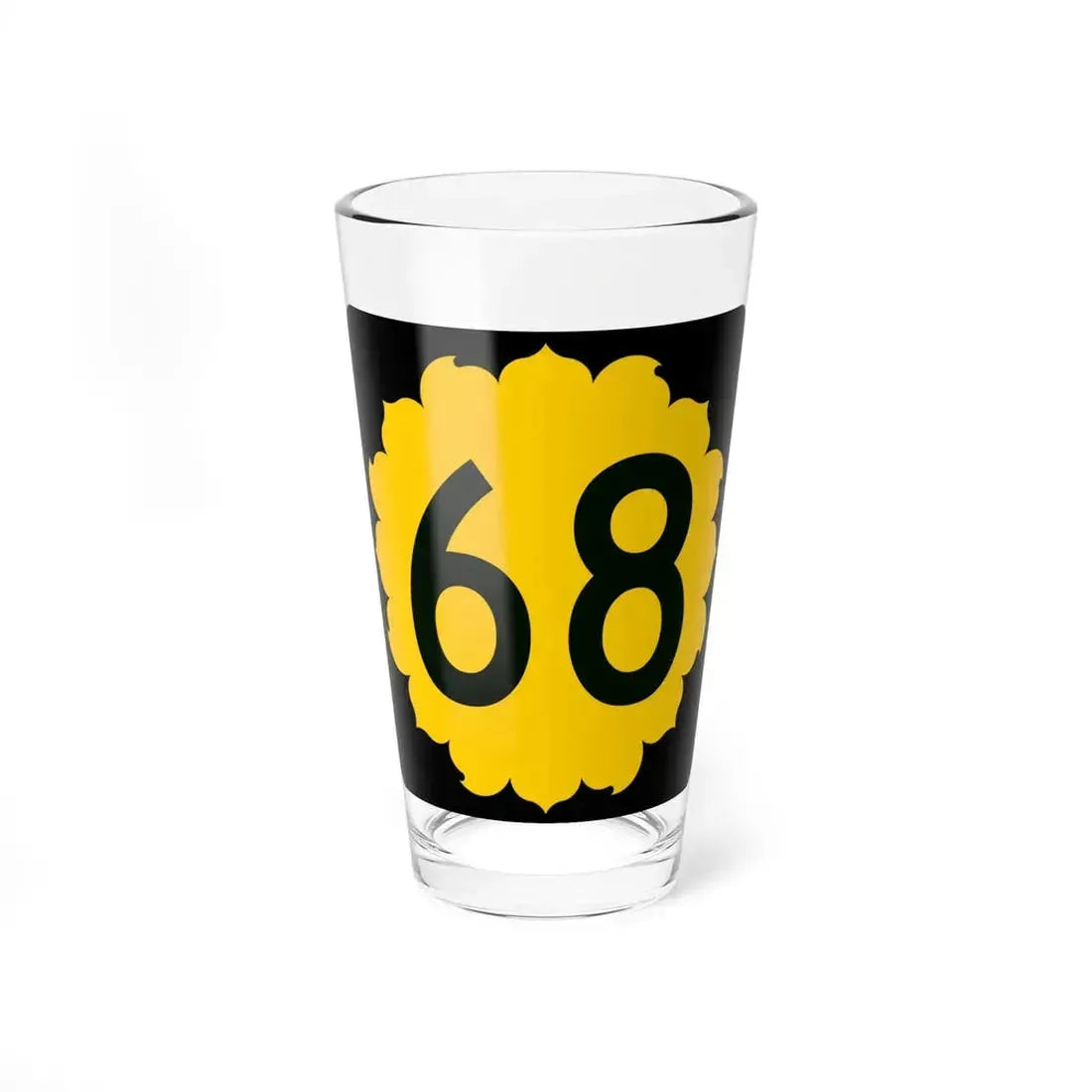 K-68 (Kansas) (Road Sign) Pint Glass 16oz 16oz - Go Mug Yourself