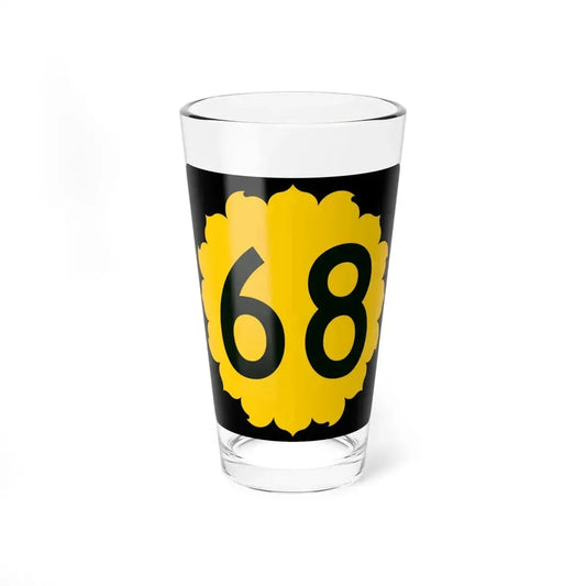 K-68 (Kansas) (Road Sign) Pint Glass 16oz 16oz - Go Mug Yourself