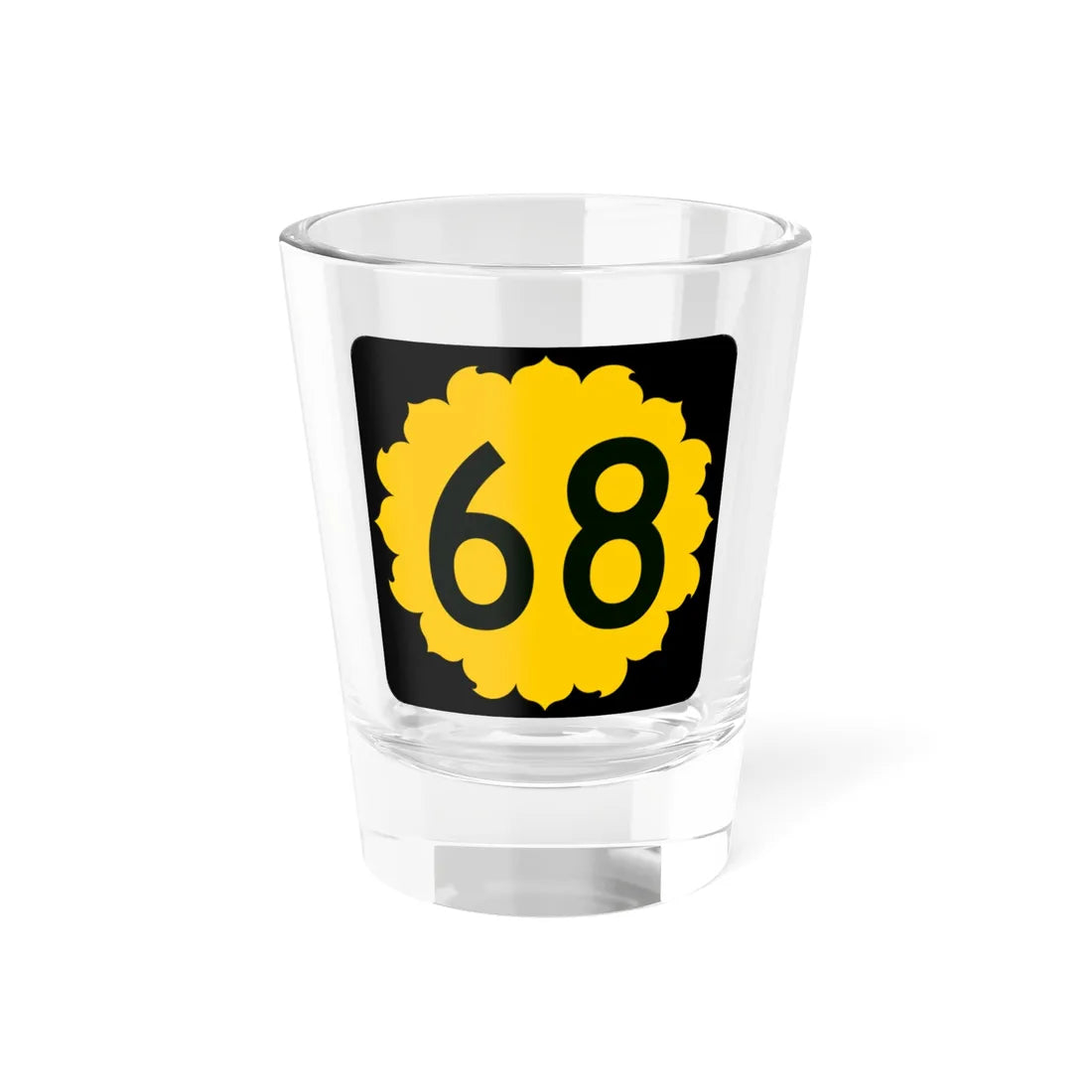 K-68 (Kansas) (Road Sign) Shot Glass 1.5oz 1.5oz - Go Mug Yourself