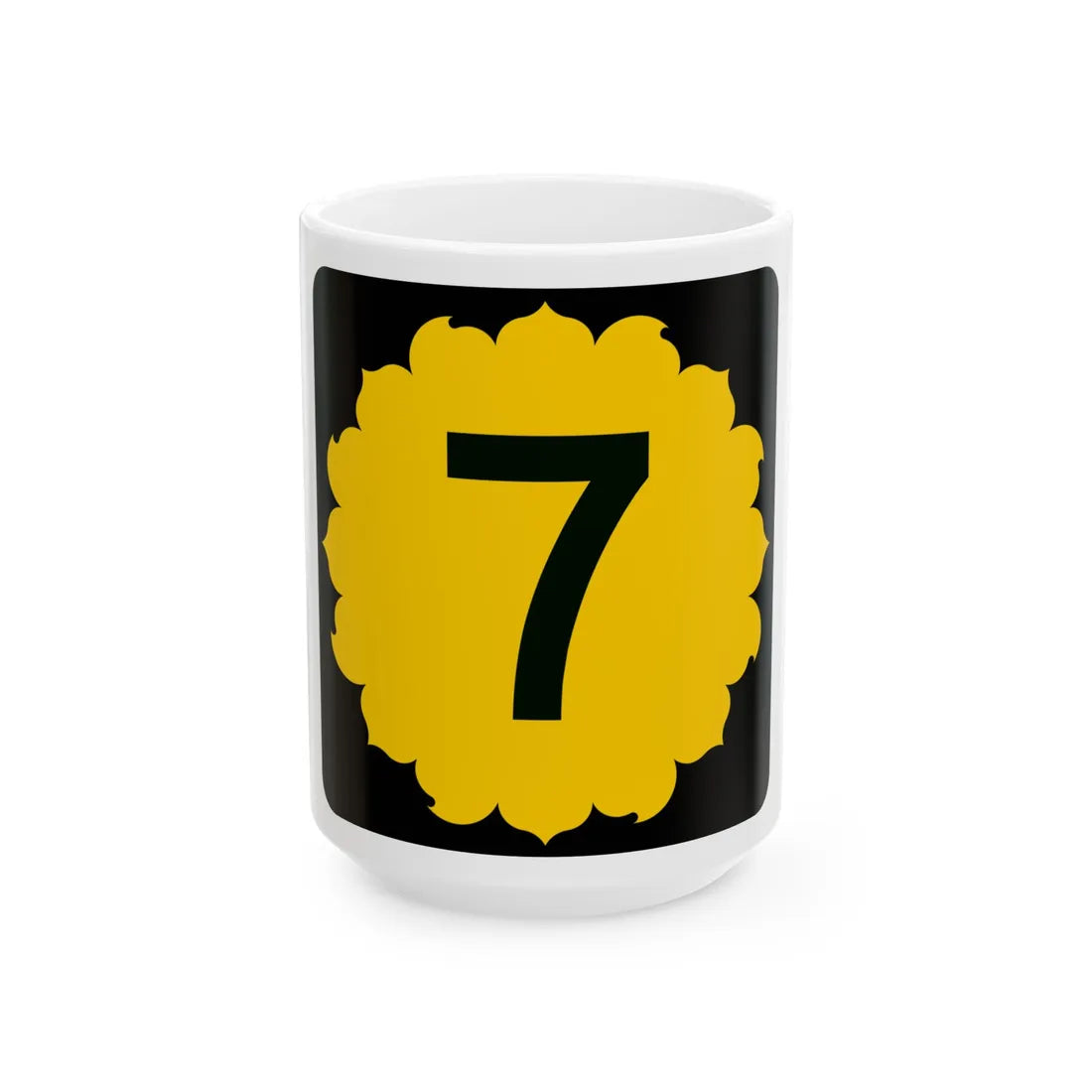 K-7 (Kansas) (Road Sign) White Coffee Mug 15oz - Go Mug Yourself