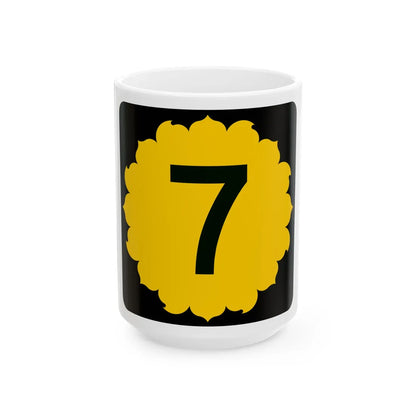 K-7 (Kansas) (Road Sign) White Coffee Mug 15oz - Go Mug Yourself