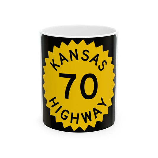 K-70 1948 (Kansas) (Road Sign) White Coffee Mug 11oz - Go Mug Yourself