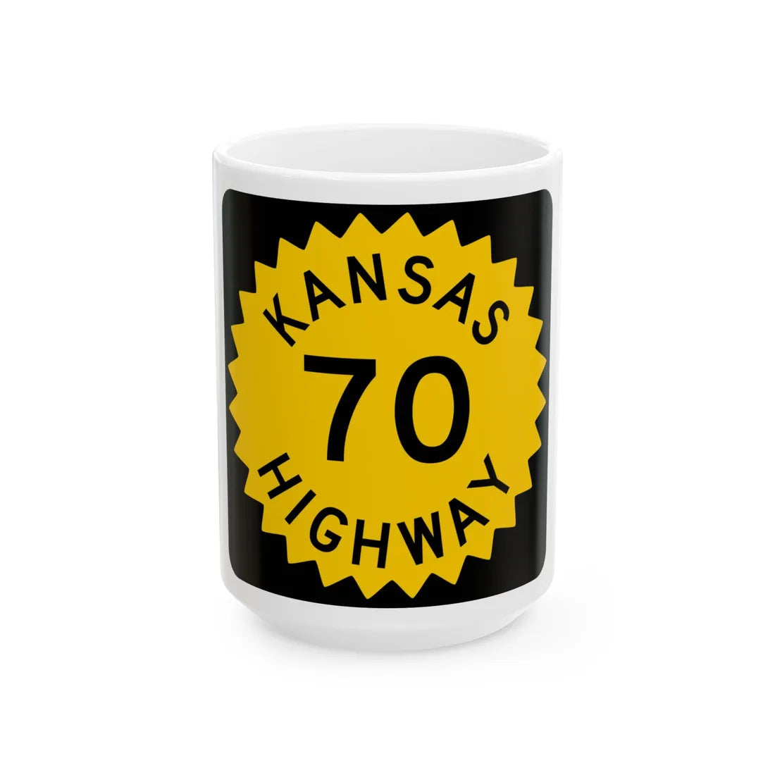 K-70 1948 (Kansas) (Road Sign) White Coffee Mug 15oz - Go Mug Yourself