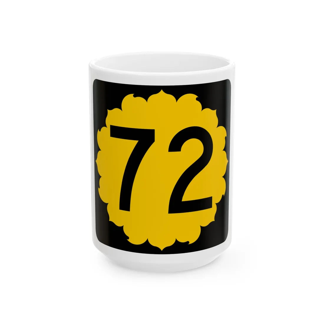 K-72 (Kansas) (Road Sign) White Coffee Mug 15oz - Go Mug Yourself