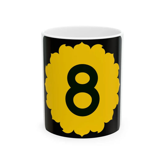 K-8 (Kansas) (Road Sign) White Coffee Mug 11oz - Go Mug Yourself