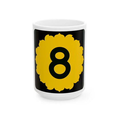 K-8 (Kansas) (Road Sign) White Coffee Mug 15oz - Go Mug Yourself