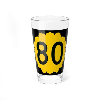 K-80 (Kansas) (Road Sign) Pint Glass 16oz 16oz - Go Mug Yourself