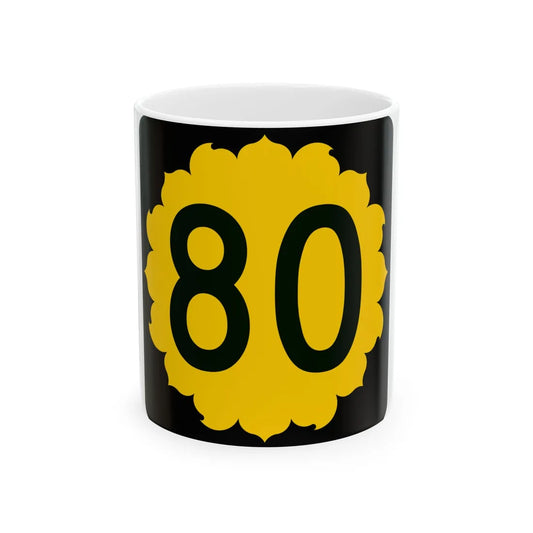 K-80 (Kansas) (Road Sign) White Coffee Mug 11oz - Go Mug Yourself