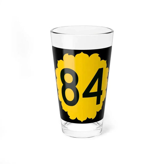 K-84 (Kansas) (Road Sign) Pint Glass 16oz 16oz - Go Mug Yourself