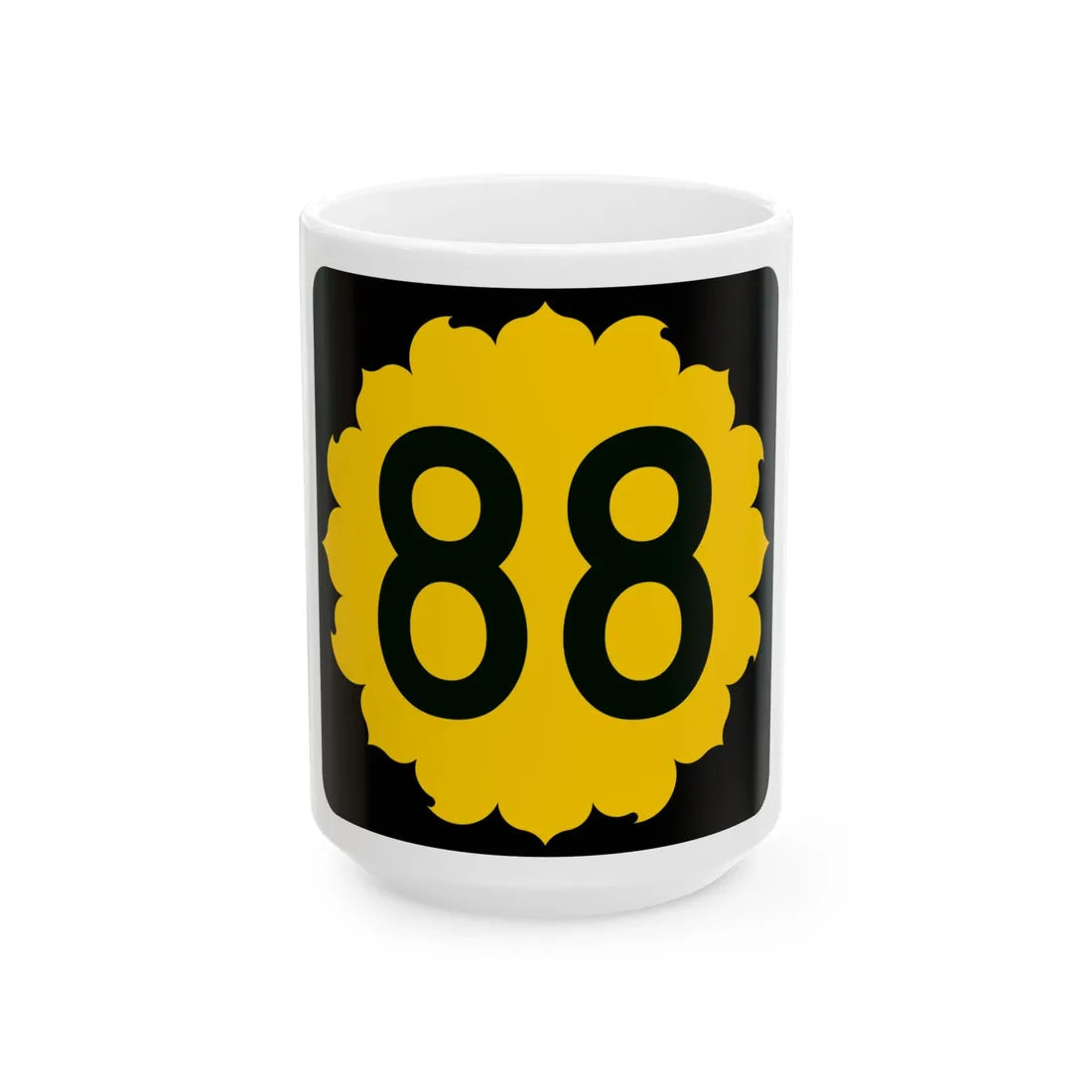 K-88 (Kansas) (Road Sign) White Coffee Mug 15oz - Go Mug Yourself