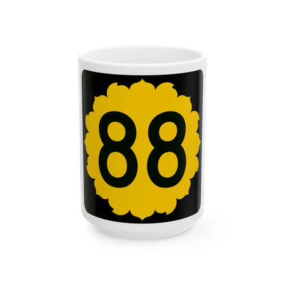 K-88 (Kansas) (Road Sign) White Coffee Mug 15oz - Go Mug Yourself
