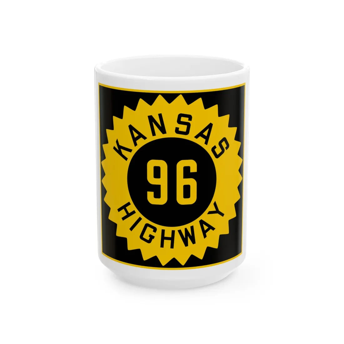 K-96 1926 (Kansas) (Road Sign) White Coffee Mug 15oz - Go Mug Yourself
