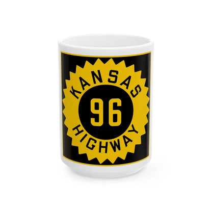 K-96 1926 (Kansas) (Road Sign) White Coffee Mug 15oz - Go Mug Yourself