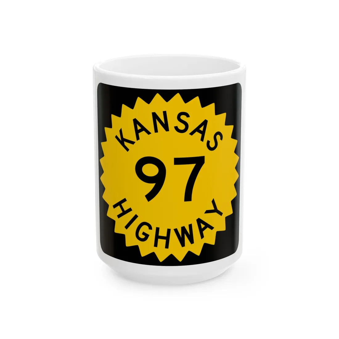 K-97 1948 (Kansas) (Road Sign) White Coffee Mug 15oz - Go Mug Yourself