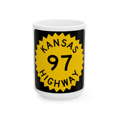 K-97 1948 (Kansas) (Road Sign) White Coffee Mug 15oz - Go Mug Yourself