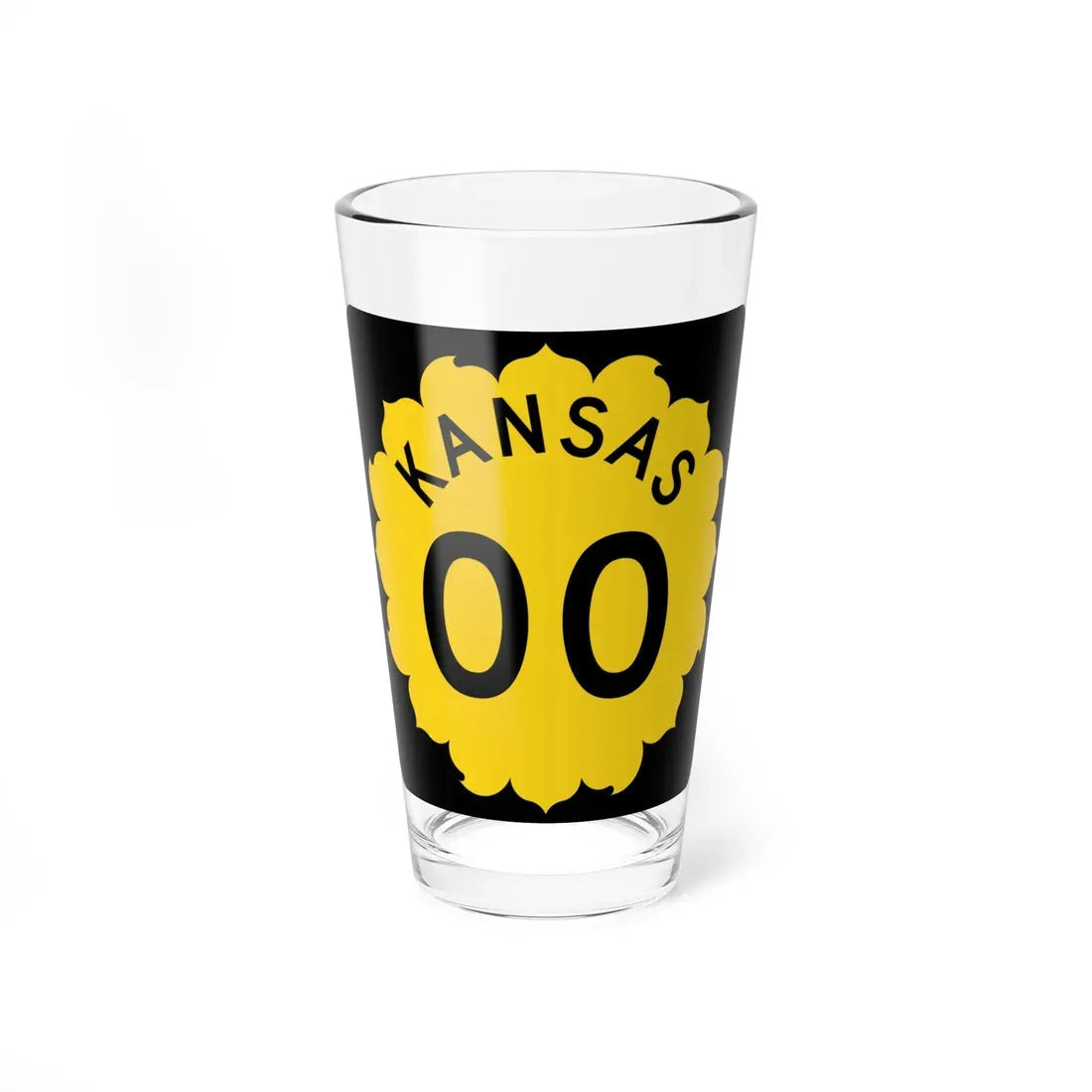 K-template 1962 (Kansas) (Road Sign) Pint Glass 16oz 16oz - Go Mug Yourself