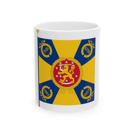 Kaartin pataljoonan lippu (Finland) White Coffee Mug-11oz-Go Mug Yourself