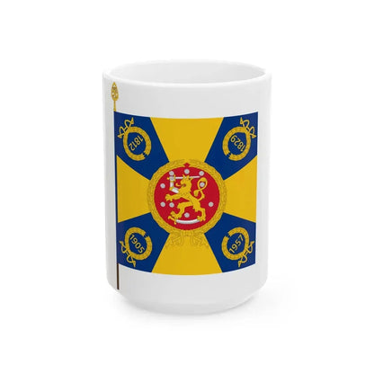 Kaartin pataljoonan lippu (Finland) White Coffee Mug 15oz - Go Mug Yourself