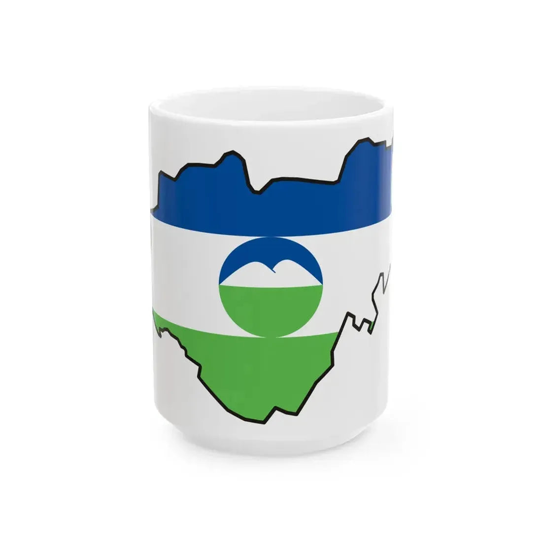 Kabardin-Balkar-geo-stub (Russia) White Coffee Mug 15oz - Go Mug Yourself