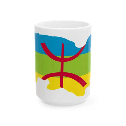 Kabylie Flag Map (Algeria) White Coffee Mug 15oz - Go Mug Yourself
