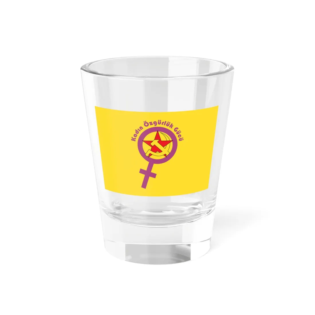 Kadın Ozgurluk Gucu Womens Freedom Forces flag (Turkey) Shot Glass 1.5oz 1.5oz - Go Mug Yourself