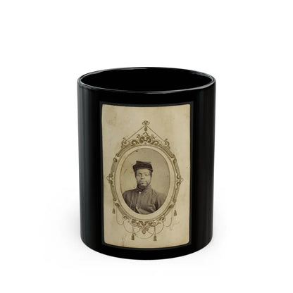 Kager Mays, African American Soldier, Half-Length Portrait, Facing Front (U.S. Civil War) Black Coffee Mug-11oz-Go Mug Yourself