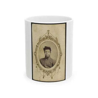 Kager Mays, African American Soldier, Half-Length Portrait, Facing Front (U.S. Civil War) White Coffee Mug 11oz - Go Mug Yourself
