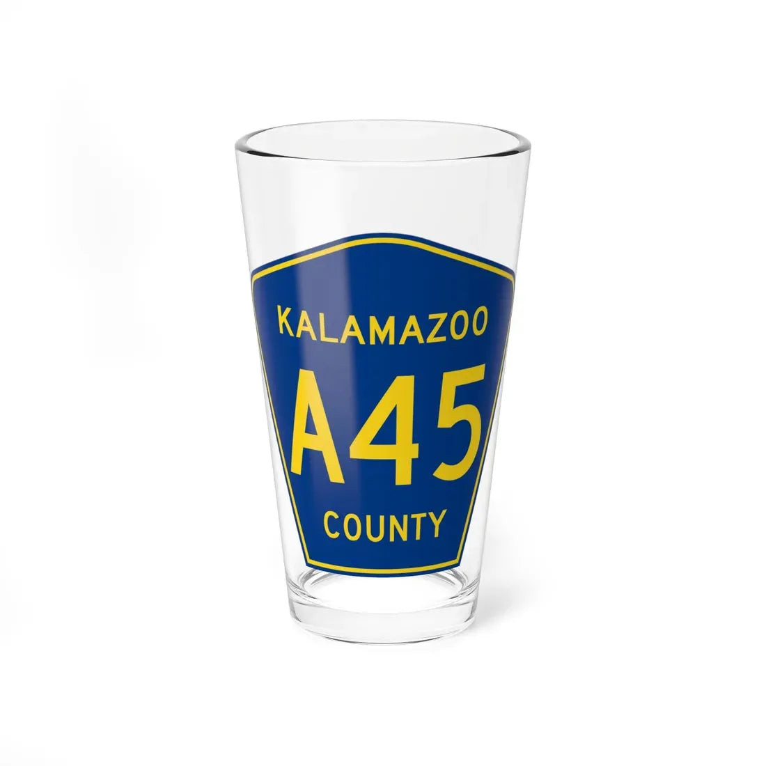 Kalamazoo County A-45 (Michigan) (Road Sign) Pint Glass 16oz 16oz - Go Mug Yourself