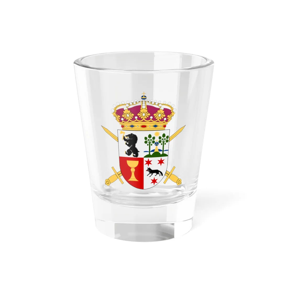 Kalix försvarsområde vapen (Sweden) (Coat of Arms) Shot Glass 1.5oz 1.5oz - Go Mug Yourself